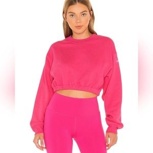 Alo pink cropped sweatshirt